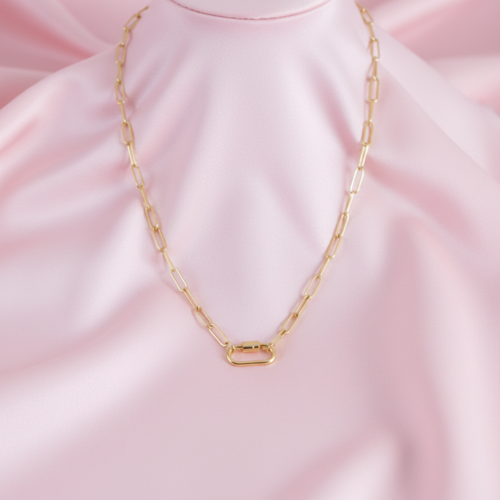The Everyday Heritage Carabiner Necklace - Gold